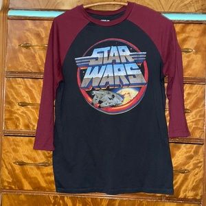 Womens Star Wars 3/4 Sleeve Tee By Fifth Sun Size Medium Millennium Falcon